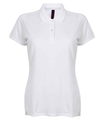 Henbury Ladies Modern Fit Cotton Piqué Polo Shirt - White