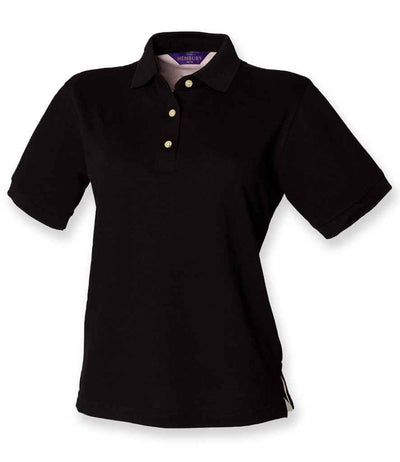 Henbury Ladies Classic Cotton Piqué Polo Shirt - Black