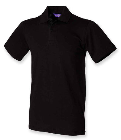 Henbury Unisex Stretch Cotton Piqué Polo Shirt - Black