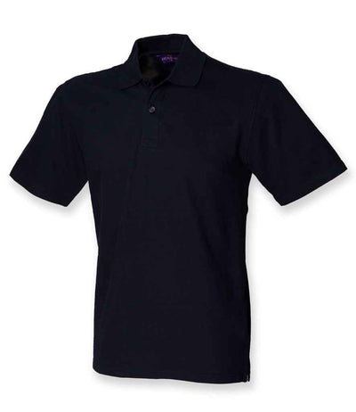 Henbury Unisex Stretch Cotton Piqué Polo Shirt - Navy