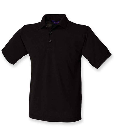 Henbury Heavy Poly/Cotton Piqué Polo Shirt - Black