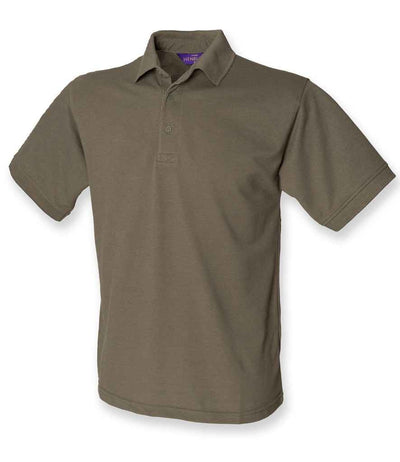 Henbury Heavy Poly/Cotton Piqué Polo Shirt - Olive Green