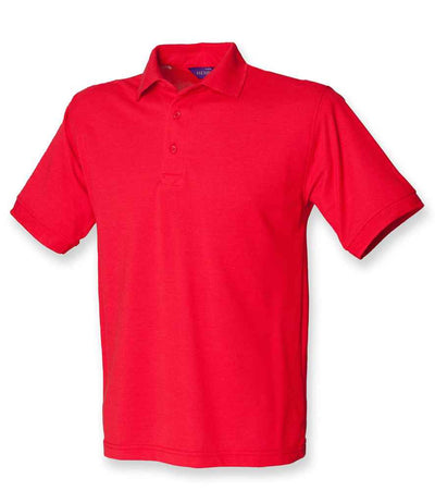 Henbury Heavy Poly/Cotton Piqué Polo Shirt - Red