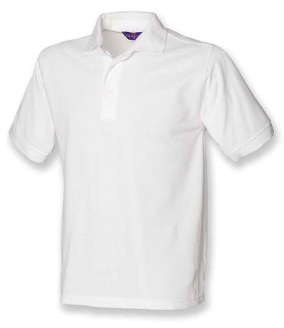 Henbury Heavy Poly/Cotton Piqué Polo Shirt - White