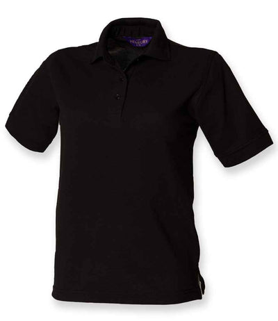 Henbury Ladies Poly/Cotton Piqué Polo Shirt - Black