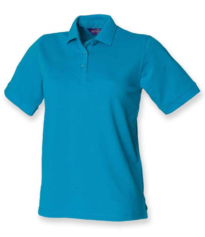 Henbury Ladies Poly/Cotton Piqué Polo Shirt - Turquoise Blue