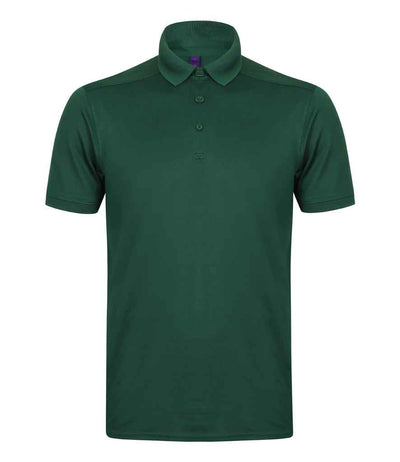 Henbury Slim Fit Stretch Microfine Piqué Polo Shirt - Bottle Green