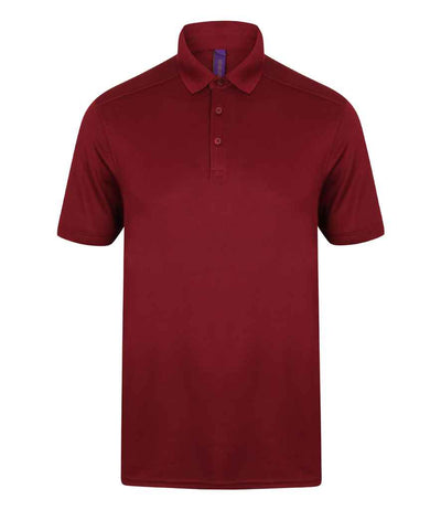 Henbury Slim Fit Stretch Microfine Piqué Polo Shirt - Burgundy