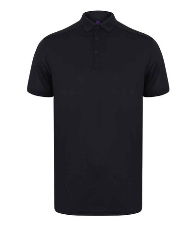 Henbury Slim Fit Stretch Microfine Piqué Polo Shirt - Navy