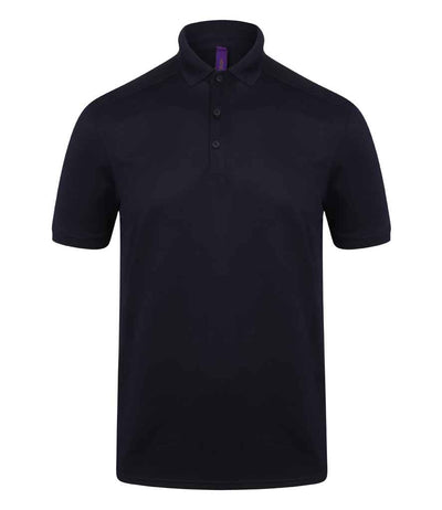 Henbury Slim Fit Stretch Microfine Piqué Polo Shirt - Oxford Navy