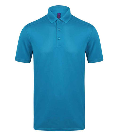 Henbury Slim Fit Stretch Microfine Piqué Polo Shirt - Sapphire Blue