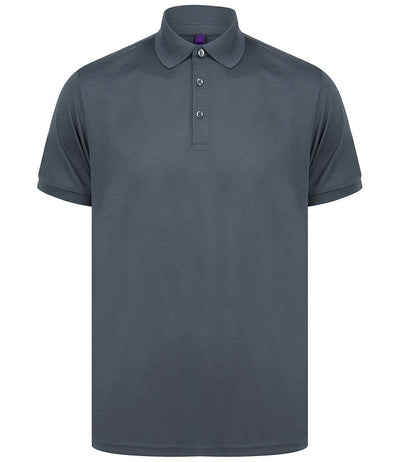 Henbury Recycled Polyester Piqué Polo Shirt - Charcoal