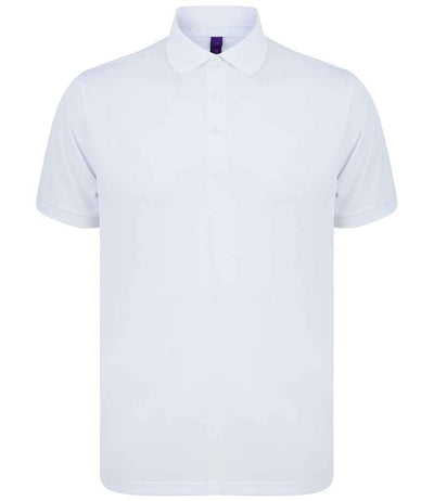 Henbury Recycled Polyester Piqué Polo Shirt - White