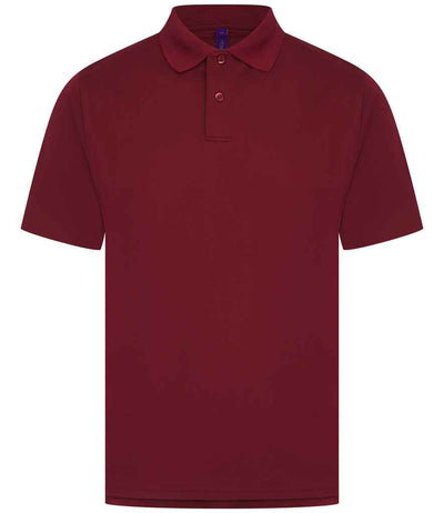 Henbury Coolplus® Wicking Piqué Polo Shirt - Burgundy