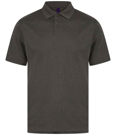 Henbury Coolplus® Wicking Piqué Polo Shirt - Heather Charcoal