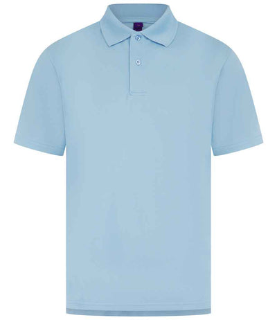 Henbury Coolplus® Wicking Piqué Polo Shirt - Light Blue