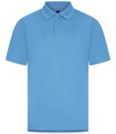 Henbury Coolplus® Wicking Piqué Polo Shirt - Mid Blue