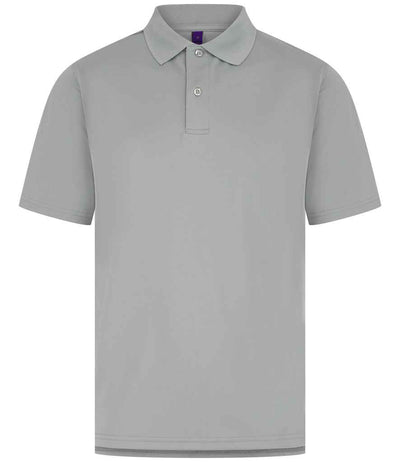 Henbury Coolplus® Wicking Piqué Polo Shirt - Silver