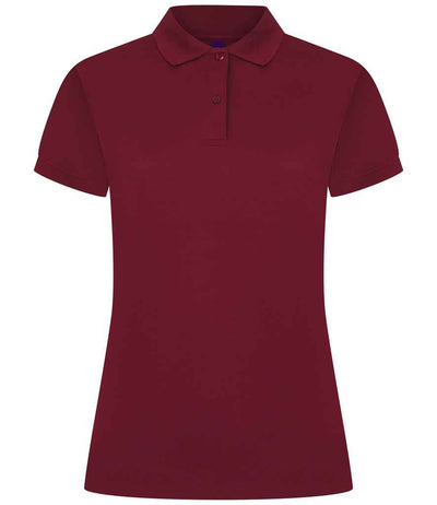 Henbury Ladies Coolplus® Wicking Piqué Polo Shirt - Burgundy