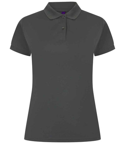 Henbury Ladies Coolplus® Wicking Piqué Polo Shirt - Charcoal