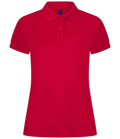Henbury Ladies Coolplus® Wicking Piqué Polo Shirt - Classic Red