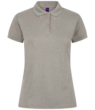 Henbury Ladies Coolplus® Wicking Piqué Polo Shirt - Heather Grey