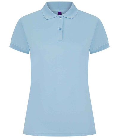 Henbury Ladies Coolplus® Wicking Piqué Polo Shirt - Light Blue