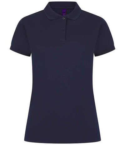 Henbury Ladies Coolplus® Wicking Piqué Polo Shirt - Oxford Navy