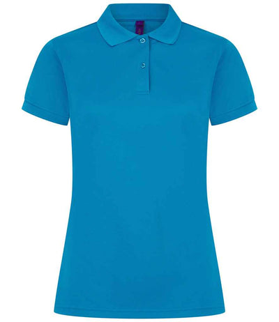 Henbury Ladies Coolplus® Wicking Piqué Polo Shirt - Sapphire Blue