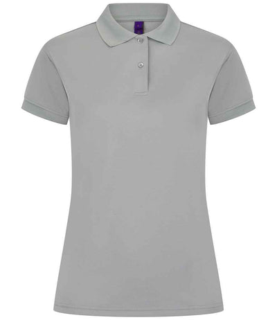 Henbury Ladies Coolplus® Wicking Piqué Polo Shirt - Silver