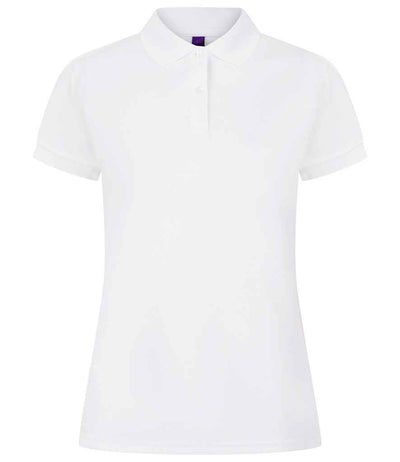 Henbury Ladies Coolplus® Wicking Piqué Polo Shirt - White
