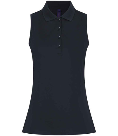 Henbury Ladies Sleeveless Coolplus® Polo Shirt - Navy