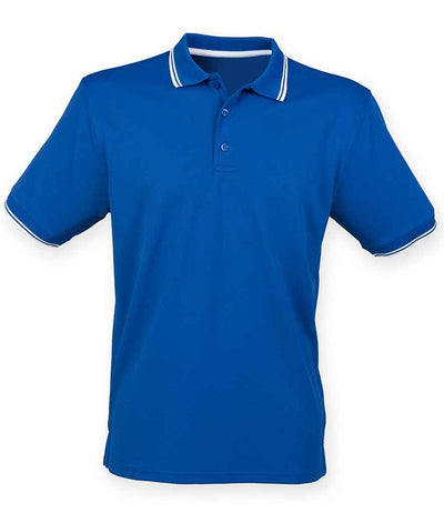 Henbury Coolplus® Tipped Polo Shirt - Royal Blue/White