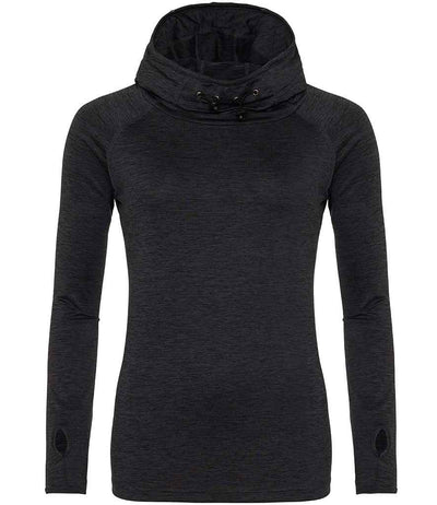 AWDis Ladies Cool Cowl Neck Top - Black Slate Melange
