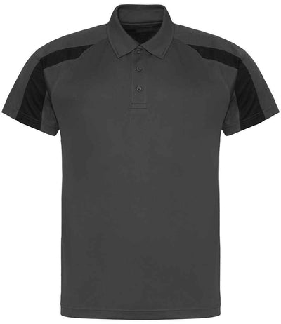 AWDis Cool Contrast Polo Shirt - Charcoal/Jet Black