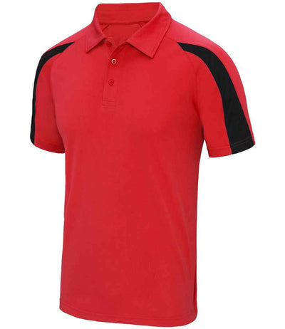 AWDis Cool Contrast Polo Shirt - Fire Red/Jet Black