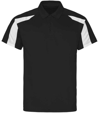 AWDis Cool Contrast Polo Shirt - Jet Black/Arctic White