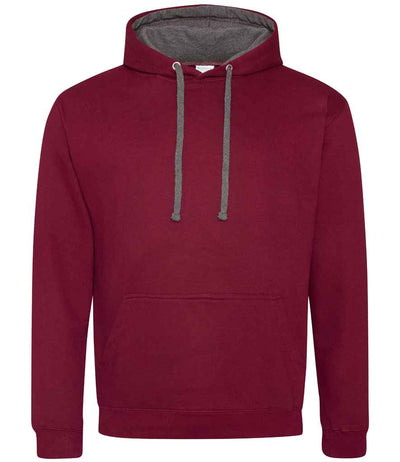 AWDis Varsity Hoodie - Burgundy/Charcoal