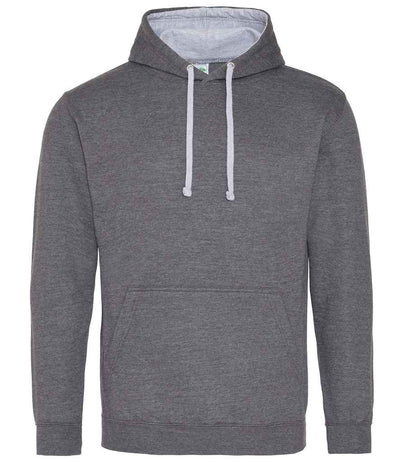 AWDis Varsity Hoodie - Charcoal/Heather Grey