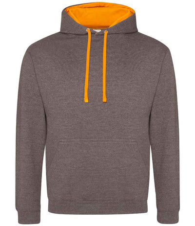 AWDis Varsity Hoodie - Charcoal/Orange Crush