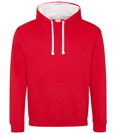 AWDis Varsity Hoodie - Fire Red/Arctic White
