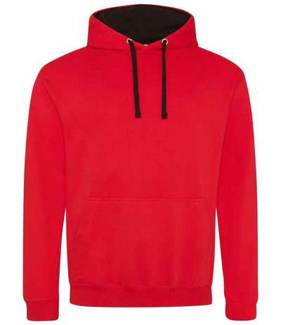 AWDis Varsity Hoodie - Fire Red/Jet Black