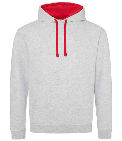 AWDis Varsity Hoodie - Heather Grey/Fire Red