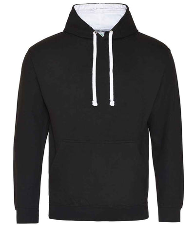 AWDis Varsity Hoodie - Jet Black/Arctic White
