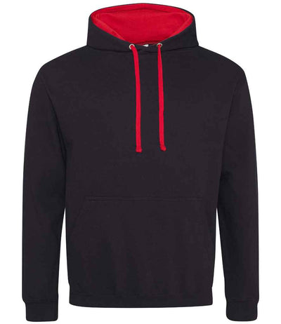 AWDis Varsity Hoodie - Jet Black/Fire Red