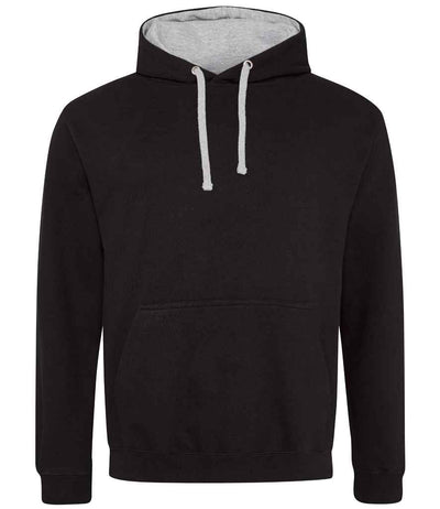 AWDis Varsity Hoodie - Jet Black/Heather Grey