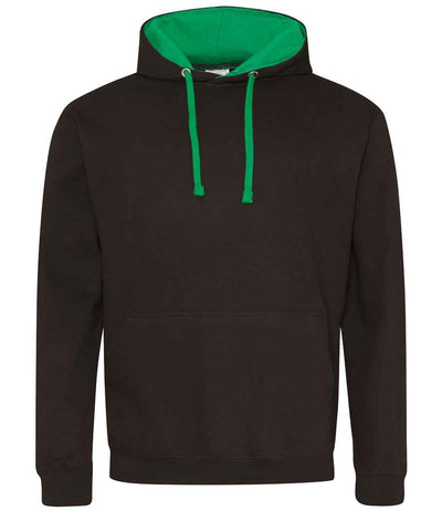 AWDis Varsity Hoodie - Jet Black/Kelly Green