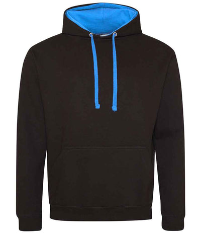 AWDis Varsity Hoodie - Jet Black/Sapphire Blue