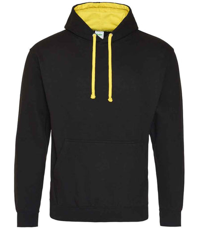 AWDis Varsity Hoodie - Jet Black/Sun Yellow