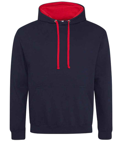 AWDis Varsity Hoodie - New French Navy/Fire Red